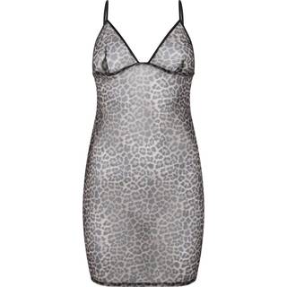 Hunkemöller Underkjole i leopardprintet mesh sort - M