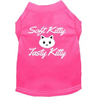 Softy Kitty Tasty Kitty Screen Print Dog Shirt Bright Pink XXXL