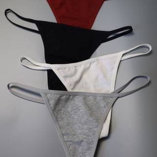 TEMU 4-pack Women's - Low Waist, Soft & Comfortable Solid -string Panties (red, Black, White, Gray), Intimate Apparel | Low Waist | Soft Texture, Cute Underwear