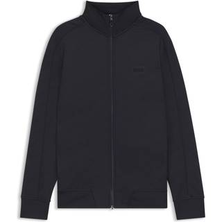 Regular fit sweatshirt med lynlås i halsen og quiltet jacquardmønster