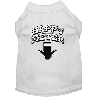 Happy Meter Screen Printed Dog Shirt White XL