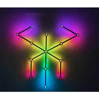 Hexa-Light RGBIC Sort komplet sæt - 9 lysskinner, vægmonteret, Bluetooth app, USB
