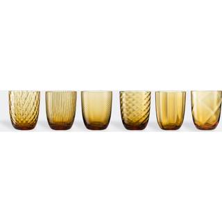 NasonMoretti Glassware - 'Idra' water glass, set of six, amber in Amber 100% Murano Glass