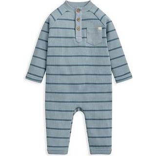 Mamas & Papas Mamas & Papas Blue Striped Rib Romper