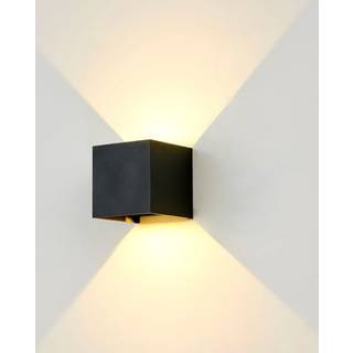 LEDlife CUBIC 6W sløjfbar væglampe - Sort, firkantet, op/ned, justerbar, inde / ude, IP65, inkl. lyskilde - Dæmpbar : Ikke dæmpbar, Kulør : Varm