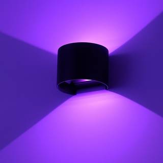 LEDlife RGB+CCT 6W væglampe - Zigbee, sort, rund, op/ned, justerbar, inde / ude, IP65, inkl. lyskilde - Dæmpbar : Via Zigbee, Kulør : RGB + CCT (Varm til Kold Hvid)