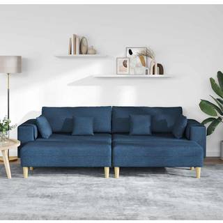 Stof Sofa Med Pude Blå 208 Cm Stof