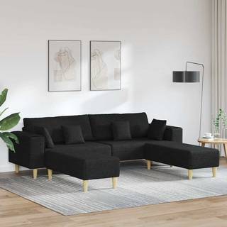 Stof Sofa Med Pude Sort 208 Cm Stof
