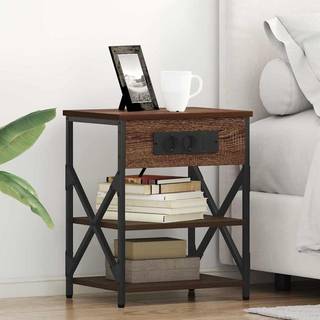 Natskab med Lade Station med hylde Brun eg Konstrueret træ