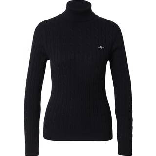 GANT Dame Kabelstrikket sweater af strækbomuld med rullekrave (XXL)