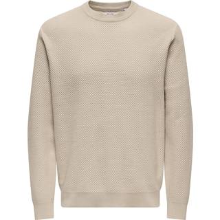 ONLY & SONS Morgan Regular Structure Crew Knit Silver Lining