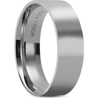 7 mm Poleret Rhodiumbelagt Sterling Sølv Ring