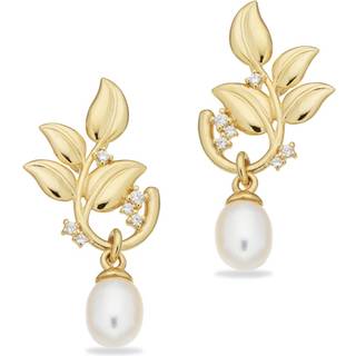 Scrouples ørehængere perle cubic zirkonia i forgyldt