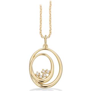 Scrouples vedhæng cirkler cubic zirkonia i 8 kt guld med forgyldt kæde