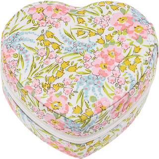 Bon Dep smykkeskrin m. Liberty print heart - Swirling petals pink