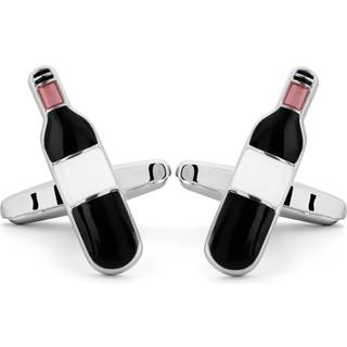 Flaviant | Sølvfarvede & Sorte Vinflaske Manchetknapper