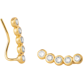 byBiehl - Gloria earclimbers i forgyldt sølv med klare sten - 4-1508a-gp