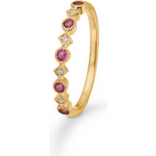 Mads Z Poetry ring i 14 karat guld med pink turmalin og  brillant - Str. 52