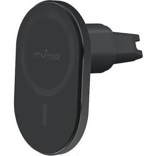 Mobilholder til Bil - PURO MAG PRO - MagSafe Kompatibel - Trådløs Opladning 15W - Sort