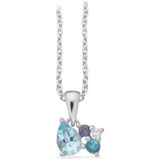 Scrouples SoHo SoHo vedhæng mixed blå cubic zirkonia i sølv m/kæde