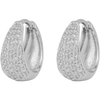 Snö Of Sweden Essential Honey Crystal Oval Ear Silver Clear Onesize