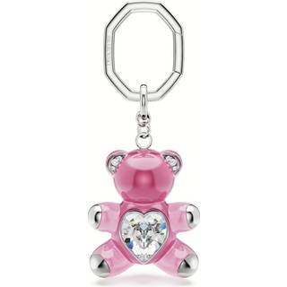 Teddy Schlüsselanhänger, Bär, Rosa, Rhodiniert