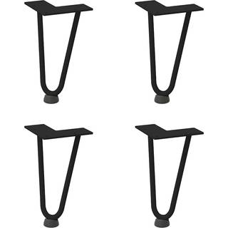 Hårnåle Bordben Massivt Stål Sort - 2 rods / 20 cm