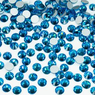 qiipii 1440 stk SS16 4,0 mm Capri Blue Flatback Rhinestones bulk K9 Glas Bl? ?delstene Runde perler Sten Diamanter Negle Charms Juveler Negle Art