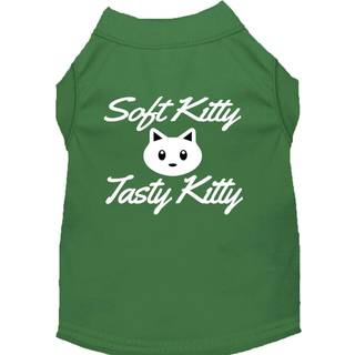 Softy Kitty Tasty Kitty Screen Print Dog Shirt Emerald Green XXXL