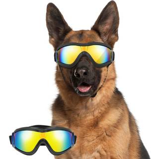 Lewondr Dog Goggles Medium Breed Hundesolbriller med justerbare stropper og luftventiler UV/Vind/Stv/Tge/Snesikre hundejenbeskyttelse Solbrill