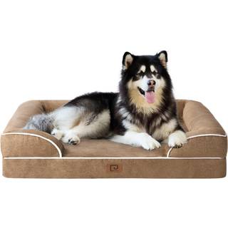 EHEYCIGA Ortopdiske hundesenge til ekstra store hunde Vandtt Memory Foam XXL Hundeseng med sider Skridsikker bund og ggekasse skum Stor kledy