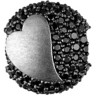 ByBiehl Brilliance Dazzling Heart Silver charm i sølv med sorte sten