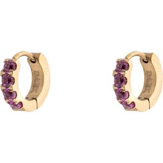 DARK Crystal Hoops 12 mm Pink