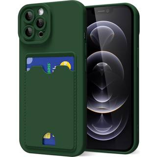 oakxco til iPhone 12 Pro etui med kortholder Sdt silikone pung telefonetui med kreditkortslot Bldt gummi tyndt tynd pung til kvinder Mnd med s