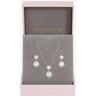 Jon Richard Jon Richard Rhodium Plated and Cubic Zirconia Double Halo Drop Set Gift Box