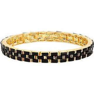 Jon Richard Jon Richard Gold Plated and Jet Crystal Chain Stretch Bracelet