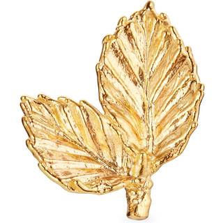 Flora Danica - Bøgeblad pin broche i guldbelagt sølv - bl-pi-g