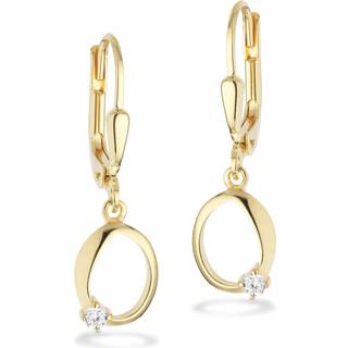 Scrouples ørebøjler oval cubic zirkonia i 8 kt guld