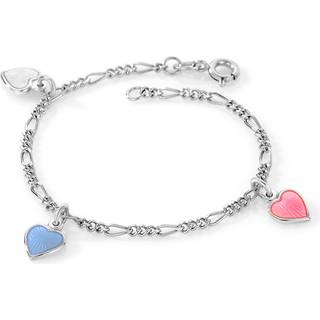 Pia & Per charms børnearmbånd med hjerter i sølv, multi