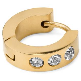 Guldfarvet Ørering m. Tre Kubiske Zirkoner