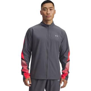 Under Armour Velociti Storm Running Jacket Men - Grey, Red, Size M - grey