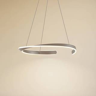 Hængelampe Eloura Lucande, Aluminium/grå/zink, Stue/spisestue, Metal, Moderne