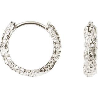 Small Sparkly Hoops, Silver