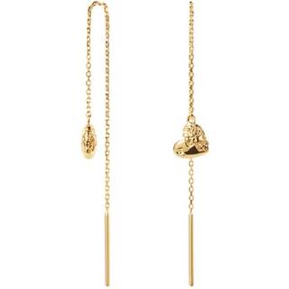 Sparkly Heart Øreringe, Gold Plated