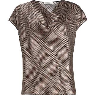 Vince Houndstooth silk top - brown - XXS