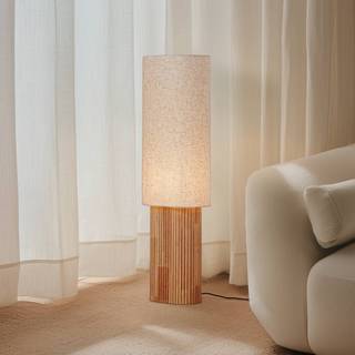 Gulvlampe Kimiko Lindby, Lyst træ, Stue/spisestue, Træ, Skandinavisk
