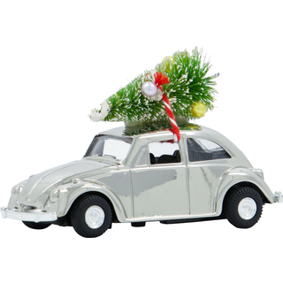 Dekoration, Mini Xmas car, Sølv
