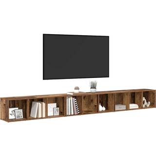 TV-møbelsæt Vægmonteret 3 pcs Gammelt træ 37 x 35 x 107,5 cm
