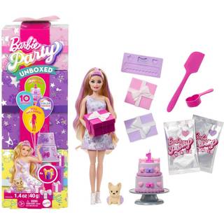 Barbie Party Pet Birthday dukke med 10 overraskelser - lilla