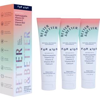 Better & Better Kids tandpasta | Naturlig Hydroxyapatit Tandpasta Infunderet m/Calcium & Vitaminer D E B12 | Fluor- og SLS-fri til flsomme brst